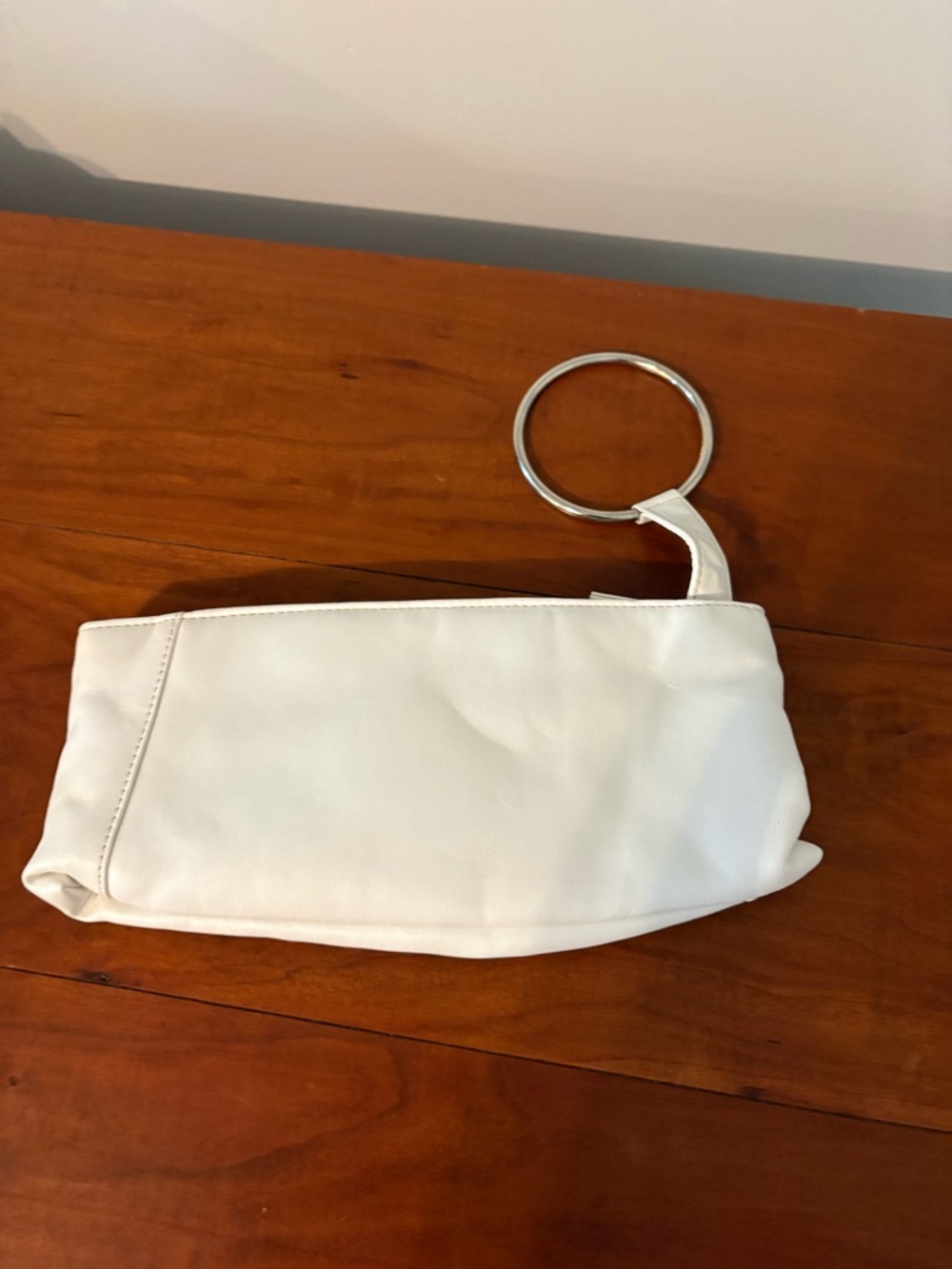 ALDO White Ring Handle Clutch Purse Y2K Wristlet Bag - Picture 6 of 7